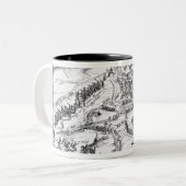 Oorlog van de opvolging van Juelich, 1610 Tweekleurige Koffiemok (Voorkant links)