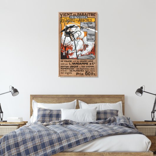Oorlog van de Werelden Frans Poster 1906 Canvas Afdruk (Insitu (Slaapkamer))