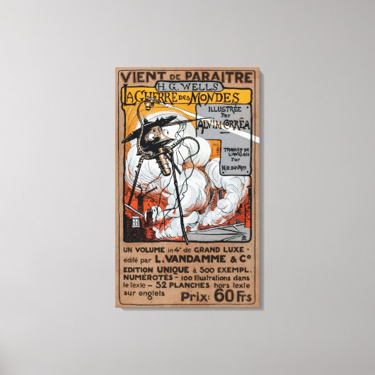 Oorlog van de Werelden Frans Poster 1906 Canvas Afdruk (Voorkant)