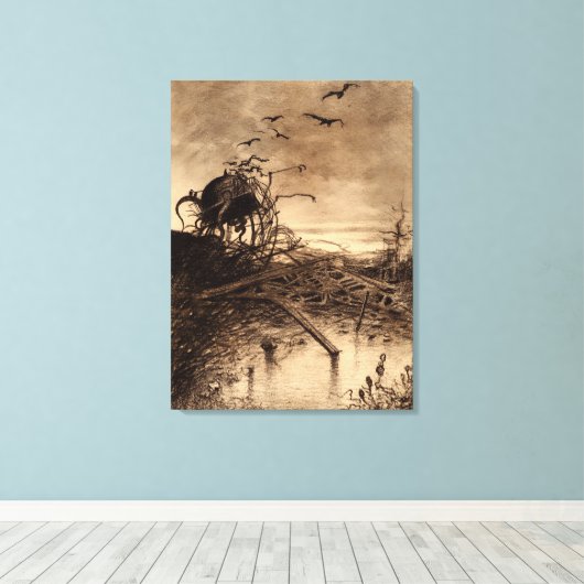 Oorlog van de werelden Illustratie 1906 Canvas Afdruk (Insitu (Houten vloer))