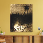 Oorlog van de werelden Illustratie uit 1906 Canvas Afdruk (Insitu (Woonkamer))