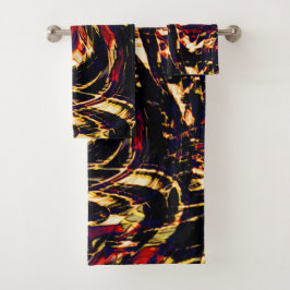 Oorlog van gouden linten tegen rood, in het donker bad handdoek