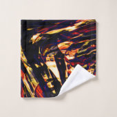 Oorlog van gouden linten tegen rood, in het donker bad handdoek (Wasdoekje)