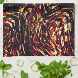 Oorlog van gouden linten tegen rood, in het donker theedoek