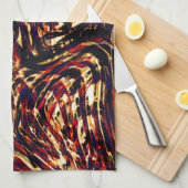 Oorlog van gouden linten tegen rood, in het donker theedoek (Quarter Fold)