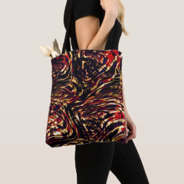Oorlog van gouden linten tegen rood, zwarte achter tote bag