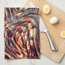 Oorlog van oranje konijnen tegen rood, over grijs  theedoek