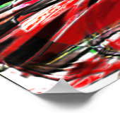 Oorlog van rode linten tegen cyaan poster (Hoek)