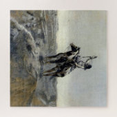“Oorlog” Western Schilderij door Charles M Russell Legpuzzel (Horizontaal)