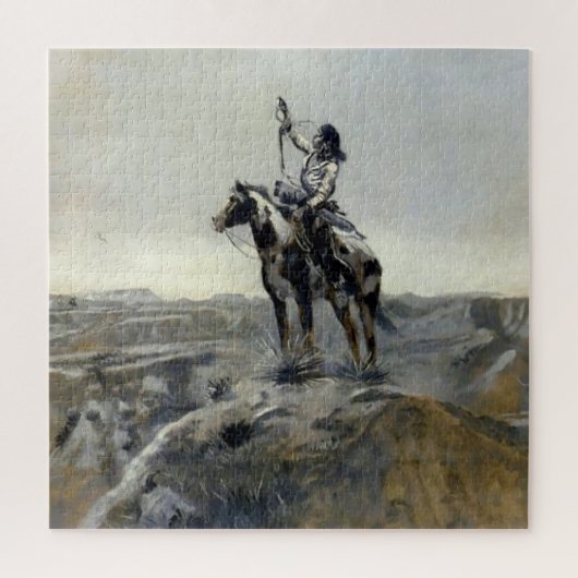 “Oorlog” Western Schilderij door Charles M Russell Legpuzzel (Verticaal)