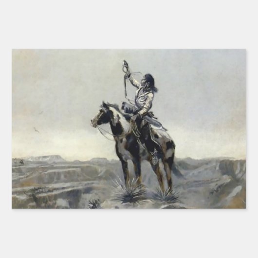 "Oorlog" Western schilderij van Charles M Russell Inpakpapier Vel (Voorkant 3)