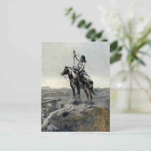 “Oorlog” Westers Schilderij van Charles M Russell Briefkaart (Staand voorkant)