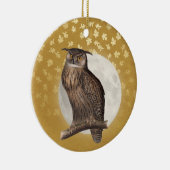  oorlogen en bochten op goud met glitteriebladeren keramisch ornament (Rechts)