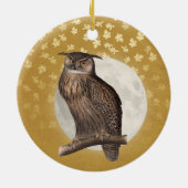  oorlogen en bochten op goud met glitteriebladeren keramisch ornament (Achterkant)