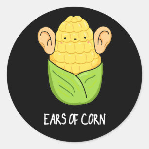 Oorlogen van Corn Funny Corn Pun Dark BG Ronde Sticker