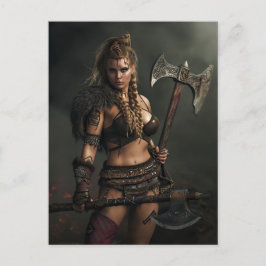 Oorlogigeest van Vikingvrouw Channelend Briefkaart
