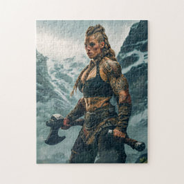 Oorlogigeest van Vikingvrouw Channelend Legpuzzel