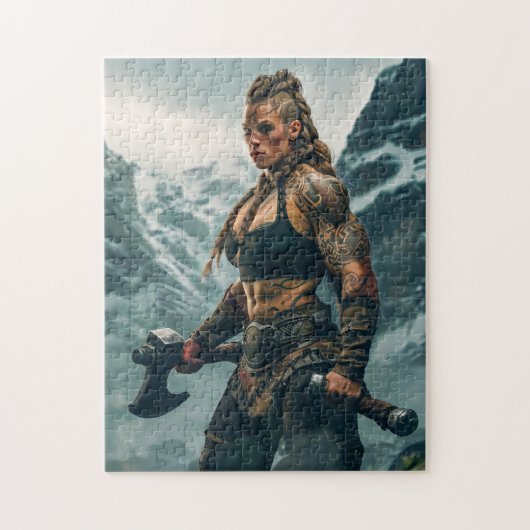 Oorlogigeest van Vikingvrouw Channelend Legpuzzel (Verticaal)