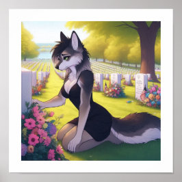 Oorlogs Weduwe Wolf Poster