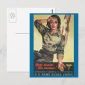 oorlogsBriefkaarten, verpleegkundigen zijn nodig Briefkaart (Voorkant / Achterkant)