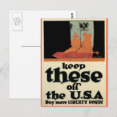 OorlogsBriefkaarten, Vintage Liberty Bonds poster Briefkaart (Voorkant / Achterkant)