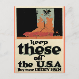 OorlogsBriefkaarten, Vintage Liberty Bonds poster Briefkaart