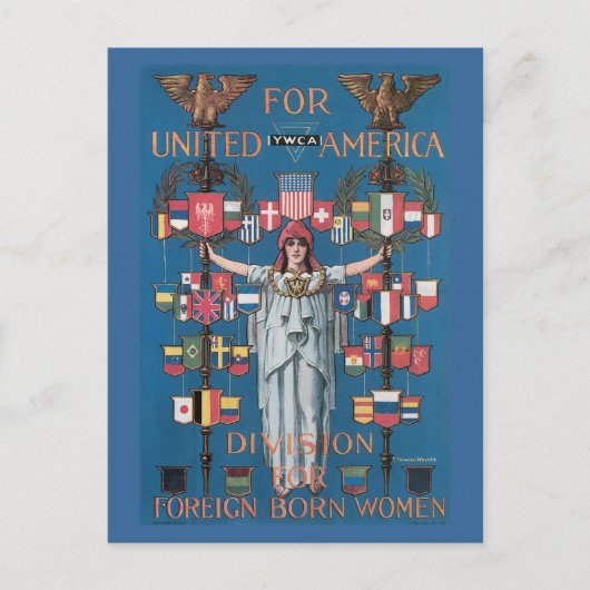 OorlogsBriefkaarten,  VS - Immigratie van vrouwen Briefkaart (Voorkant)