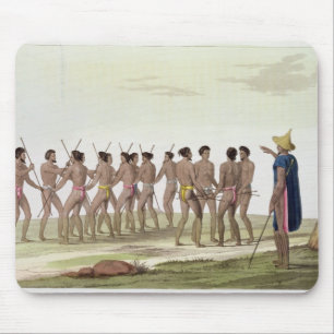 Oorlogsdans van de Caroline Islanders, bord 22 van Muismat