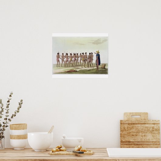 Oorlogsdans van de Caroline Islanders, bord 22 van Poster (Keuken)