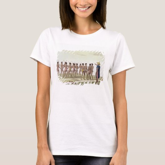 Oorlogsdans van de Caroline Islanders, bord 22 van T-shirt (Voorkant)
