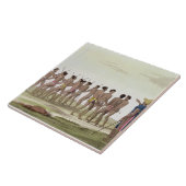 Oorlogsdans van de Caroline Islanders, bord 22 van Tegeltje (Zijkant)