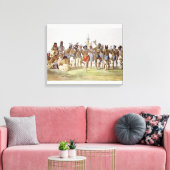 Oorlogsdans van de Sauks en de Foxes Canvas Afdruk (Insitu (Woonkamer))