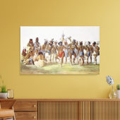 Oorlogsdans van de Sauks en de Foxes Canvas Afdruk (Insitu (Woonkamer))