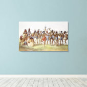 Oorlogsdans van de Sauks en de Foxes Canvas Afdruk (Insitu (Houten vloer))