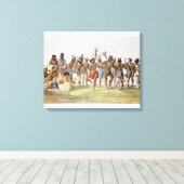 Oorlogsdans van de Sauks en de Foxes Canvas Afdruk (Insitu (Houten vloer))