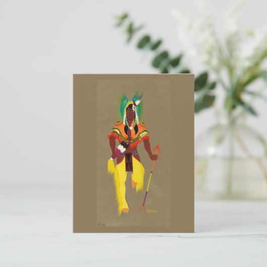 Oorlogsdanser, beroemd schilderij briefkaart (Staand voorkant)