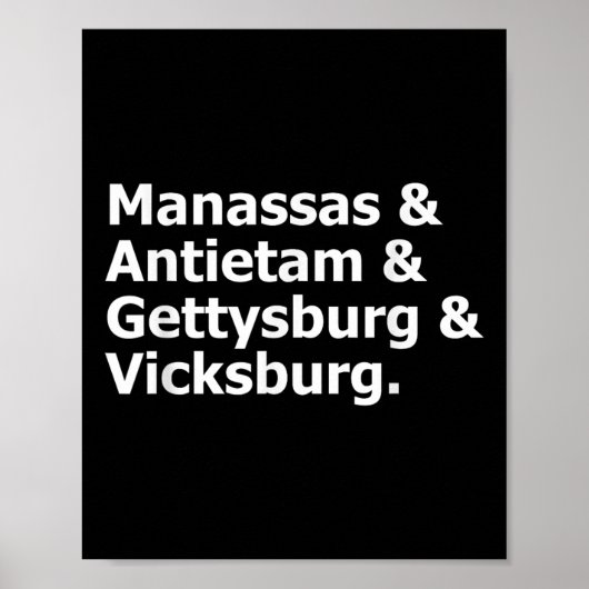 Oorlogsgevechten Manas Antietam Gettysburg Vicksb Poster (Voorkant)