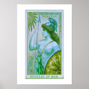 Oorlogsgodin, Minerva, Poster Print