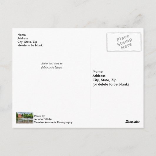 Oorlogshandel en waterval blanco na Kaart (Achterkant)