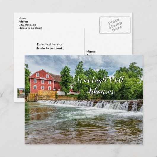 Oorlogshandel Mill en Watervalblank Briefkaart (Voorkant / Achterkant)