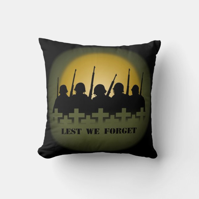 Oorlogsherdenkingskussen Lest We Forget Helden Kus Kussen (Voorkant)