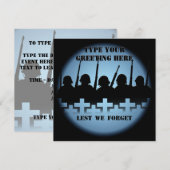 Oorlogsherinneringen laten we de RSVP-kaarten verg Kaart (Voorkant / Achterkant)