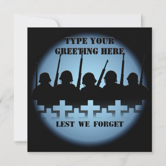 Oorlogsherinneringen laten we de RSVP-kaarten verg Kaart (Voorkant)