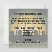 Oorlogsherinneringen laten we de RSVP-kaarten verg Kaart (Achterkant)