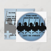 Oorlogsherinneringen laten we de RSVP-kaarten verg Kaart (Voorkant / Achterkant)