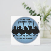 Oorlogsherinneringen laten we de RSVP-kaarten verg Kaart (Staand voorkant)