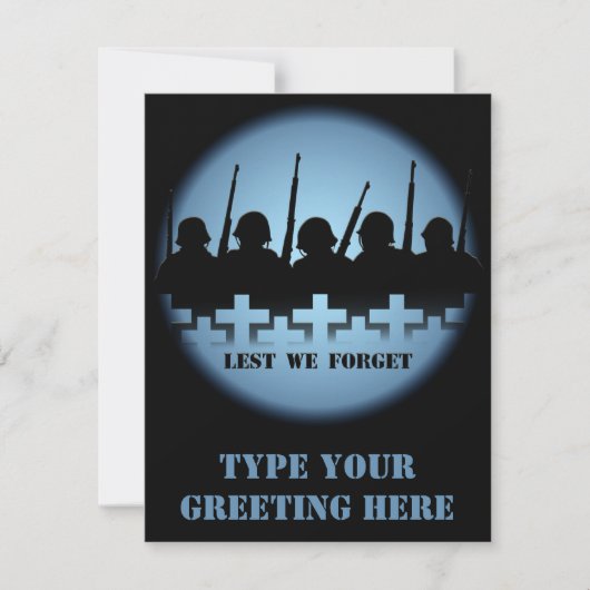 Oorlogsherinneringen laten we de RSVP-kaarten verg RSVP Kaartje (Voorkant)