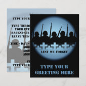 Oorlogsherinneringen laten we de RSVP-kaarten verg RSVP Kaartje (Voorkant / Achterkant)