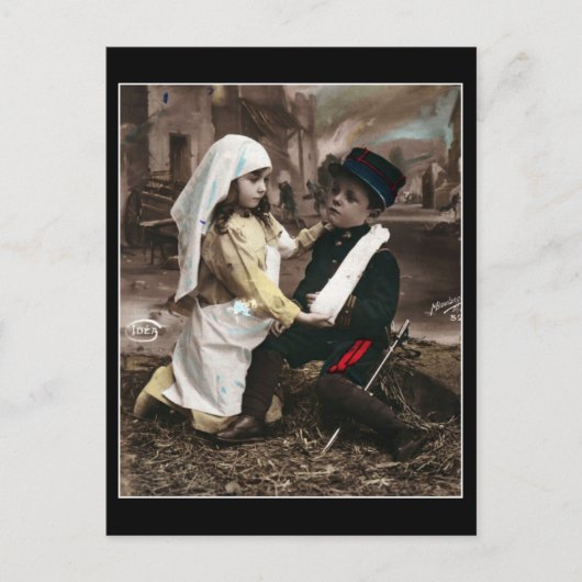 Oorlogskinderen -  Frans Briefkaart WWI (Voorkant)
