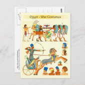 Oorlogskostuums en hoofddeksels van Egypte Briefkaart (Voorkant / Achterkant)